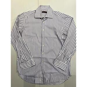 Etro Milano Men's Size 42 Casual Dress Shirt Multi Color Stripe Long Sleeve